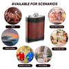 Rtteri 6 Pcs 8 oz Leather Hip Flasks for Liquor for Men Leak Proof Stainless Steel Drinking Flasks Bulk Soft Wrap Whiskey Flask with Funnel for Wedding Bridesmaid Christmas Gifts, Leather Brown