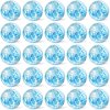 Hungdao 25 Pcs Inflatable Glitter Beach Ball 8 Inches Mini Clear Floatable Confetti Ball for Kids Bulk Swimming Pool Theme Party Ball for Hawaiian Theme Party Decorations Favors Supplies (Blue)