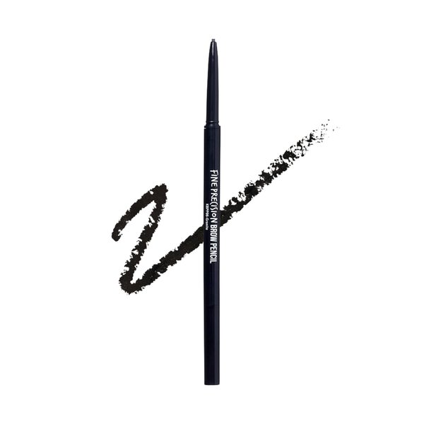 Kiss New York Professional Brow Pencil with Spoolie Brush, Ultra-Fine Precision Point Eyebrow Pencil, Dual-Sided Precise, Slim Definer, Fills Brows, Long-Lasting (Granite)