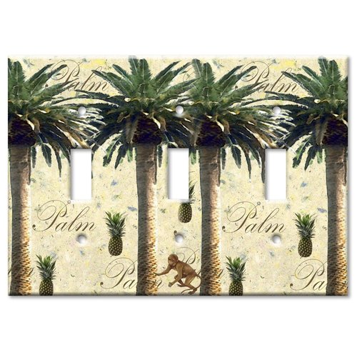 Art Plates - Palm Tree Switch Plate - Triple Toggle