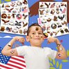 Eagle Temporary Tattoos 8 Sheets 80PCS Bald Eagles Party Decorations Supplies Favors American Flag Bird Theme Birthday Cute Stickers Christmas Gifts for Boys Girls Class School Prizes Carnival