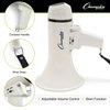 Champion Sports Megaphone with Siren, Wrist Strap, Compact Handle, 800 Yard Range - Powerful Bullhorn Loudspeaker with Adjustable Volume Control for Sport Events, Concerts, Crowd Control, 4 Watts (White), Model: MP4W
