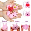 DINESIL 28 Packs Valentine's Kawaii Mochi Squishy Toys with Cards, Mini Squishy Animal Squishies Stress Relief Toy for Kids Valentine Exchange Gifts, Valentine Party Favors