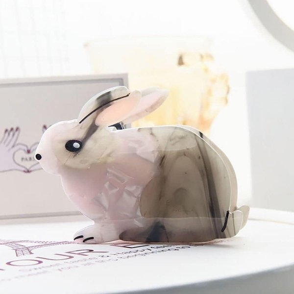 Bunny Hair Clips, Grey Rabbit Hair Claw Crab Clip Hair Clips Acetic Acid Bunny Shark Clip Ponytail Hair Clips Holder Headwear Hair Accessories