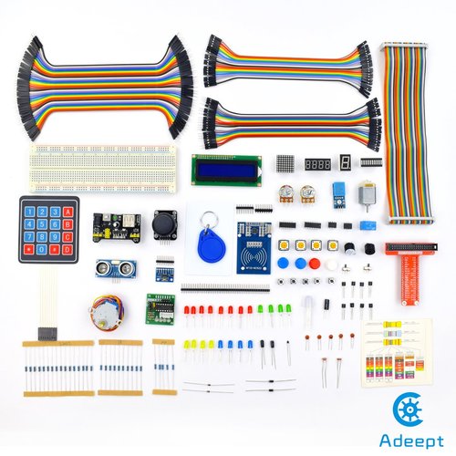 Adeept RFID Starter Kit Compatible with Raspberry Pi 4 3 2 Model B B+ Stepper Motor, ADXL345, 40-pin GPIO Extension Board, Breadboard, with C and Python Code, Learning Kit with Guidebook (PDF)