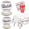 PIXHOTUL Baseball Party Supplies - Tableware Set, 81 Pcs, Plastic & Paper, Serves 20, Disposable Decorations for Kids, Adults Birthday, Game Day, Holiday Events