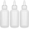 BRIGHTFROM Twist Top Applicator Bottles, Squeeze 4 OZ Empty Plastic Bottles, Refillable, Open/Close Nozzle - Leak Proof, Multi Purpose - 3 PACK