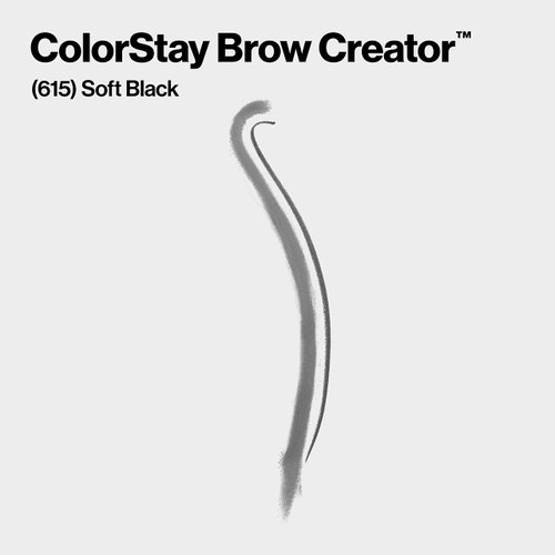 Revlon Eyebrow Pencil & Powder, ColorStay Brow Creator 2-in-1 Eye Makeup with Spoolie, Longwearing with Precision Tip, 615 Soft Black, 0.23 Oz