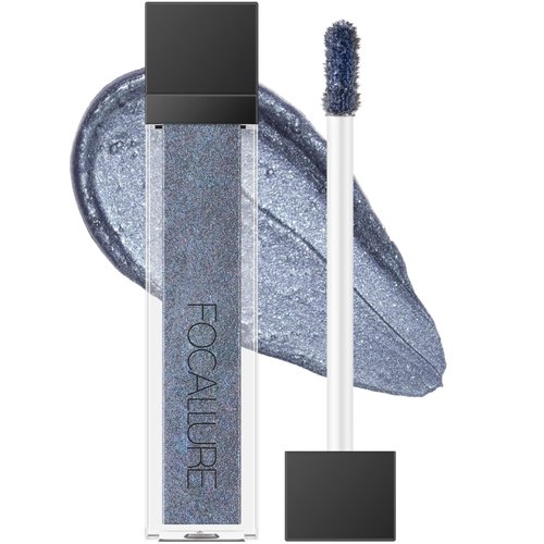 FOCALLURE Liquid Glitter Eyeshadow,Long Lasting Glitter Eyeliner,Waterproof Metallic Shimmer Eye Shadow,Quick-Drying Formula,Multi-Dimensional Eye Looks,OCEAN LIGHT