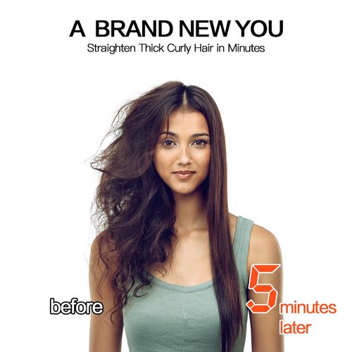 Mylyis Cordless Hair Straightener Brush，6 Modes，410°F ，Portable Mini Straightener for Women，Negative Ion Travel Hot Comb