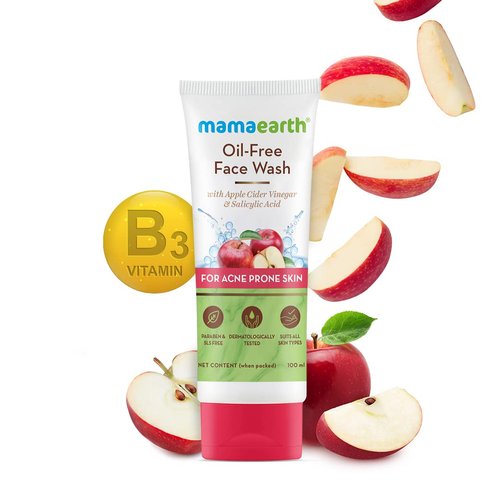 Mamaearth Oil-Free Face Wash with ACV & Salicylic Acid | Clears Excess Oil & Removes Grime | Gives a Healthy Glow | Suits Acne Prone Skin | 3.38 Fl Oz/100ml