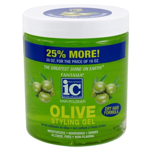 Fantasia Gel Bonus Olive Oil Dry Hair Formula Styling Gel, 20 Ounce