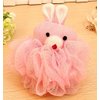 Cartoon Bath Pouf Puff Mesh Bath Sponges with Stuffed Animal Loofah (4 Pack) Rabbit,Bear,Duck,Frog Design
