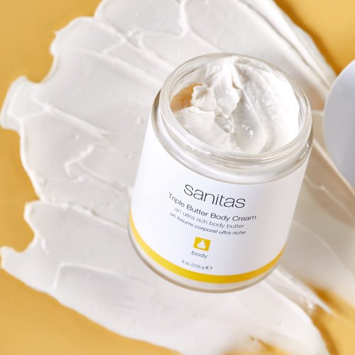 Sanitas Skincare Triple Butter Body Cream, Body Butter, Dry Skin, Shea Butter, Antioxidants, 8 ounces