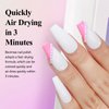Bevimee Quick Dry Nail Polish, Milky White Nail Polish Air Fast Drying, White Nail Polish Non Gel For Summer Regular Natural Color Water Based Fingernail Polish Nail Lacquer For Nail Art, 12ML