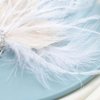 Latious Wedding Bride Flapper Feather Hair Comb White Crystal Bridal 1920s Hair Clip Fascinator Hair Accessories Prom Hair Jewelry for Women and Girls