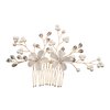 Bridal White Flowers Pearl Rhinestone Handmade Hair Comb Wedding Hair Accessories for Bridesmaids women