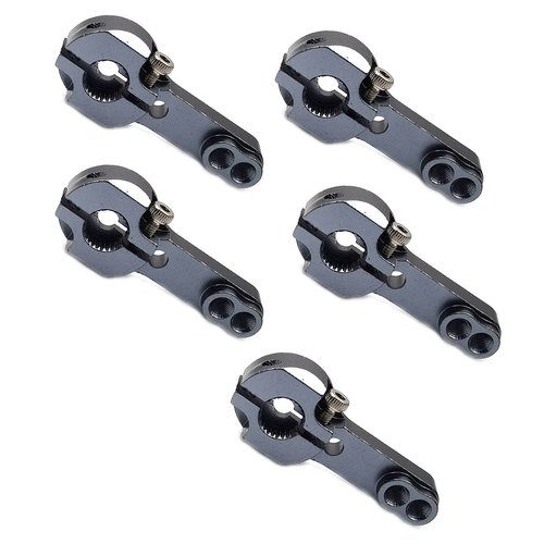 FainWan 5PCS 25T Aluminum Servo Horns M3 Threads Metal Steering Arm for RC Car Truck Buggy Airplane,Gray