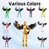 Flavery Upgraded T13 Action Figure with Wings and Holder -【Assembly Completed】 Dummy 13 Robot, 3D Printed Flexible Titan Gift, Multi-Jointed Lucky Desk Executive Toy - 5.3 inch (Gold)