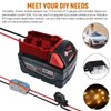 Power Wheel Adapter with Fuse&Switch for Milwaukee 18V Battery, Non-Blown Tight Battery Adapter with 4Pcs 30A Fuse and Wire Terminal, 12 AWG Wire, DIY Use for Truck, Robotics,RC Toys and Work Lights