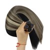 Full Shine Sew In Hair Extensions Hand Tied Weft Hair Extensions Human Hair Genius Weft Extensions Darkest Brown To Platinum Blonde Mix Darkest Brown Human Hair Weft Real Hair Extensions 60G 20 Inch