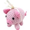 Skelapparel Endless Fun Dog Teeth Cleaning Cotton Crochet Squeaky Dog Toy for Small Dogs - Little Piggy