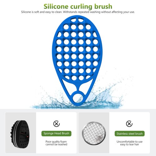 KOUPA Magic Silicone Curly Hair Brush, One Piece Twist Curl Comb for Afro Curls, Washable Hair Tool for Men Women, Blue, 1 Piece