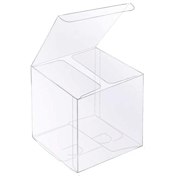 XP-ART 30 PCS Clear Favor Boxes,4 x 4 x 4 inch Plastic Clear Gift Boxes for Wedding,Birthday,Easter Mother's Father's Day Party