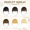 SOFEIYAN Clip in Bangs 100% Real Human Hair Extensions Clip On Wispy Bangs Air Bangs Fringe With Temples Hairpieces Blonde Natural Hair Clip in Hair Extension Curved French Bangs for Women Daily Wear