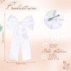 NCMAMA 2Pcs Hair Bows for Girls Hair Clip White Silk Hair Bow Ribbon Hair Accessories for Women Toddlers Infant Teens Kids(White)
