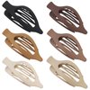 CHANDAT Flat Hair Clip 6 pcs Lay Down Claw Clips Hair Accessories for Women -Brown