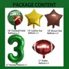HADCKJA Football Balloon Football Birthday Decorations 3rd Birthday Balloon Rugby Golden Brown Star Rugby Field Balloon Touchdown Sports Theme Football Party Supplies Birthday Party Decorations 9Pcs
