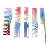 5 Pieces Rainbow Hair Comb, Rat Tail Comb Pintail Comb, Wide Tooth Detangling Comb and Anti-Static Heat Resistant Styling Comb for Most Hair Types