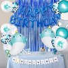 Narwhal Balloons Set, 2 Pieces Narwhal Foil Balloons and 15 Pieces Narwhal Theme Latex Balloons for Kids Ocean Narwhal Birthday Party Decorations Baby Showers
