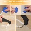 Saker Silicone Caulking Tools-3 in 1 Sealant Finishing Tool Grout Remove Scraper Caulk Remover Glass Glue Angle Scraper for Bathroom,Kitchen,Floor,Window,Sink Joint,Frames Seal (Black Blue)