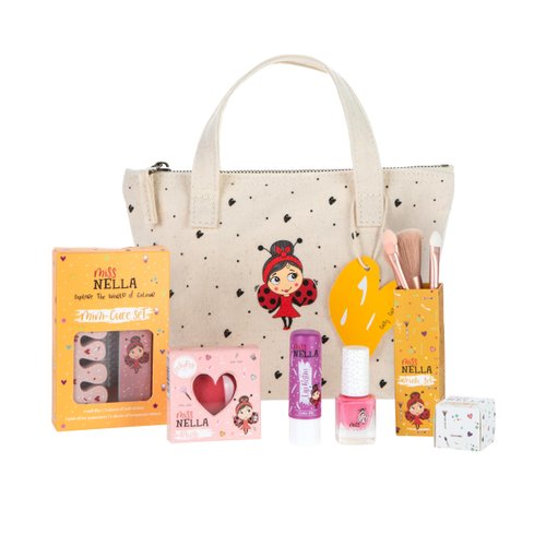 MISS NELLA Kids Makeup &amp; Nail Polish Set for Little Girly Girls, Safe and Fun Gift - Hypoallergen...