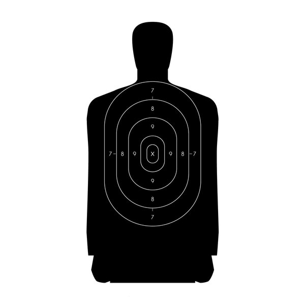 Silhouette Shooting Targets - Indoor and Outdoor Paper Targets for Shooting Practice - Great Value Pack for Gun Range Shooting (Black, 50 Target Pack)