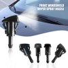 Windshield Washer Hose Kit, 2M Washer Fluid Hose+3 Pcs Hose Connectors+4 Fan Nozzles+4 Rubber Gaskets +30 Pcs Cap Heat Insulation Clips, Connect Car Water Pump and Nozzles, Suitable for Most Car