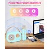 Mini Karaoke Machine for Kids&Adults,Portable Bluetooth Speaker with 2 Wireless Microphones and Stereo Sound Enhanced Bass,Gifts for Girl 6 7 8 9 10 11 12 Years Old (Blue)