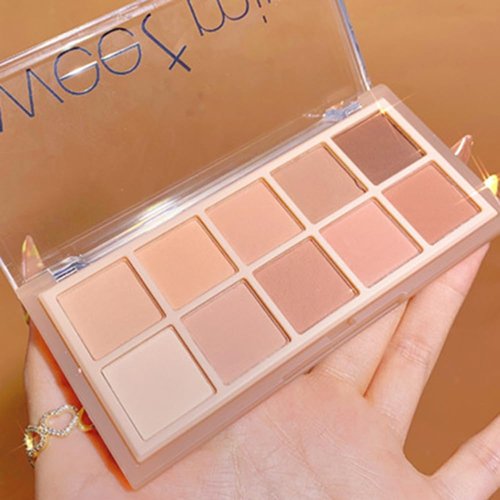 GHFCZOO 10 Colors Eyeshadow Palette, Matte & Shimmer & Glitter Eyeshadow, Long Lasting Waterproof Blendable Shades, Korean Eye Makeup Palette for Natural-Looking Eye Shadow (05#)