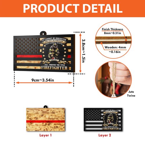 V VIBEPY All Over Printed Firefighter Ornaments, Firefighter Christmas Ornaments for Christmas Tree, 3.2"x3.5" 2 Layer Ornaments, Christmas Decor, Gift for Firefighter