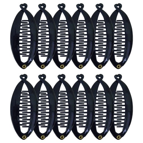 Set of 12 Mini Banana Clips - Navy