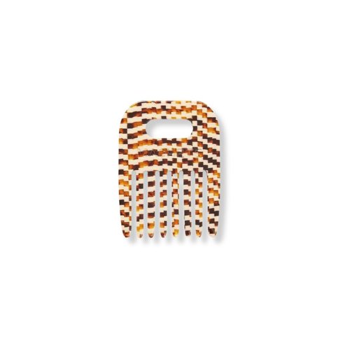 MACHETE No. 4 Comb Wide Tooth Comb Handmade Styling Comb for Curly and afros - Hair Styling, Fine Dressing Comb and Detangling Comb for Women and Men (Tortoise Checker)