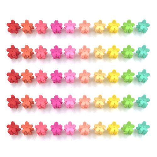 100 Pack Flower Hair Claw Clips Mini Small Hair Jaw Clips for Girls Assorted Baby Hair Clips Hair Accessories for Girls and Women Random Colors