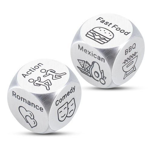 2Pcs Valentines Day Gifts Iron 6 Anniversary Iron Gifts 6 Year Iron Boyfriend Girlfriend Funny Gag Gifts Food Dice Anniversary Birthday Gifts for Him Her Men Couple Date Night Gifts