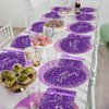 Wiooffen 96PCS Purple Silver Birthday Paper Plates and Napkins Party Supplies Happy Birthday Party Decorations Disposable Birthday Party Tableware Dinnerware Set for Women Men Birthday Serve 24 Guests
