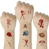 SIX VANKA (Pack of 10 Sheets) Baseball Waterproof Temporary Tattoo Stickers for Kids Boys and Girls, Party Favors Decorations