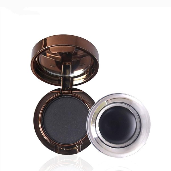 Eyeliner & Eyebrow Powder Makeup Set, Anti-Smudge Long Eyeliner Gel, Professional Waterproof Long-Lasting Eyeliner Brow Kit with Dual-ended Brush (03# Brown)