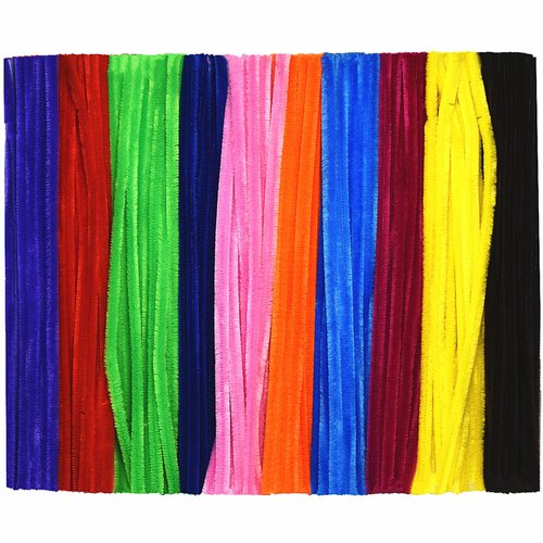 Multicolor Craft Pipe Cleaners Chenille Stems (200 Pieces) 10 Colors for DIY Creative Art Decorations (0.24 x 12 Inch)