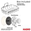 HASKO accessories - Super Powerful Vacuum Suction Cup Soap Dish - Strong Stainless Steel Sponge Holder for Bathroom & Kitchen (Chrome)